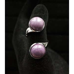 Кольцо из фосфодерита "2 круга", круг 12мм, безразмерное