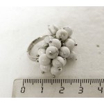 Кольцо из каулита (нат., имитация кахолонга) "гроздь", шарик 6мм