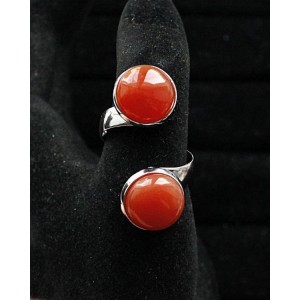 Кольцо из сердолика "2 круга", круг 12мм, безразмерное