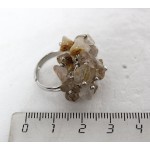 Кольцо из волосатика "гроздь", галтовка