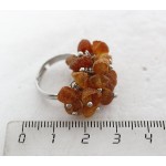 Кольцо из янтаря (нат. лечебный) "гроздь", галтовка, безразмерное