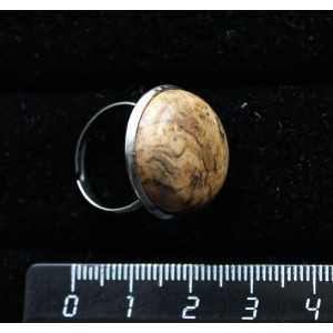 Кольцо с сердоликом, круг 18мм, безразмерное