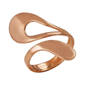 Кольцо "Абстракция", позолота, капли, безразмерное