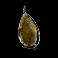Кулон из агата мохового, 53х28мм, нейзильбер