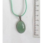 Кулон из авантюрина зеленого, простой овал 25х18мм