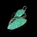 Кулон из амазонита, 51х33мм, нейзильбер