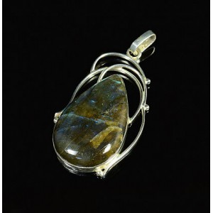 Кулон с лабрадоритом капля 28*50мм, посеребрение Кулон с лабрадоритом капля 28*50мм, посеребрение