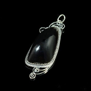 Кулон обсидиан, 21*53мм