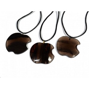 Кулон из обсидиана дымчатого "Яблоко" 43*40мм