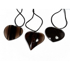 Кулон из обсидиана дымчатого "Сердце" 52*47мм