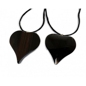 Кулон из обсидиана дымчатого "Сердце" 48*53мм