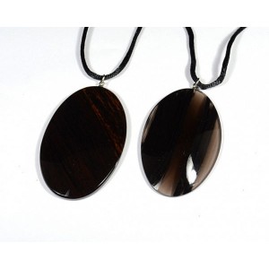 Кулон из обсидиана дымчатого "Овал" 35*55мм
