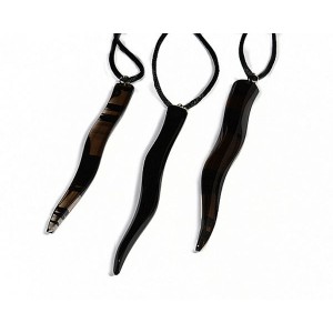 Кулон из обсидиана дымчатого "Кристалл волна" 10*88мм