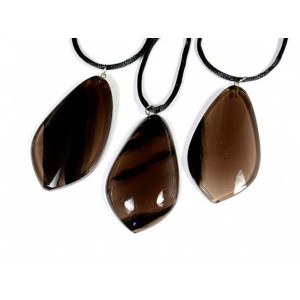 Кулон из обсидиана дымчатого "Капля" 30*53мм