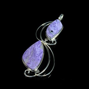 Кулон чароит 30*70мм