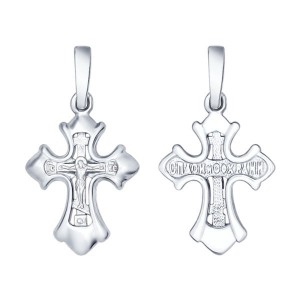 C925 Кулон крестик 1,08г без вставок родирование