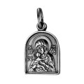 Кулон посеребрение с оксидированием "Божия Матерь Владимирская"