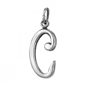 Кулон посеребрение с оксидированием "Буква С"