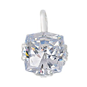 Кулон посеребрение с оксидированием "Классика" квадрат (стекло ювелирное preciosa)