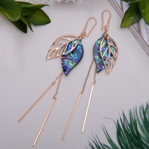 Серьги гелиотис листья, цвет золотистый (перламутр, стразы) Серьги гелиотис листья, цвет золотистый (перламутр, стразы)