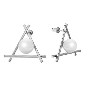 Серьги бижутерный сплав жемчуг (культ.) без покрытия