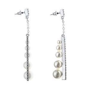 Серьги бижутерный сплав жемчуг (культ.) без покрытия