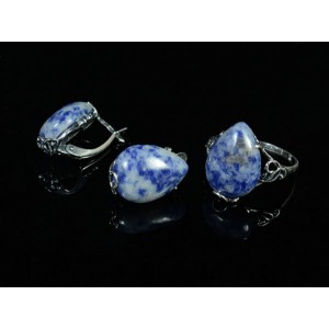 Кольцо Серьги с лазуритом