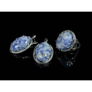 Кольцо Серьги с лазуритом