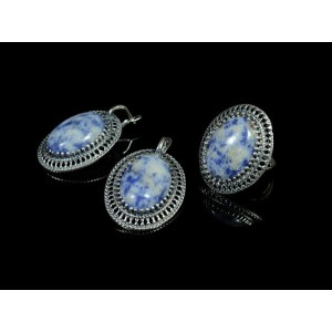 Кольцо Серьги с лазуритом