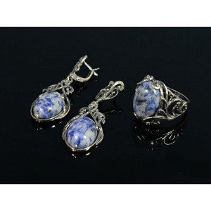 Кольцо Серьги с лазуритом