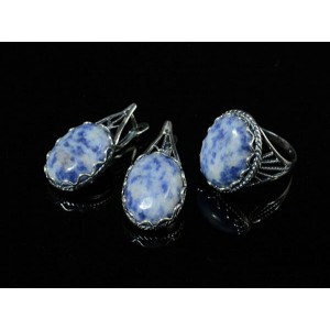 Кольцо Серьги с лазуритом