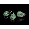 Кольцо и серьги с цоизитом Кольцо и серьги с цоизитом