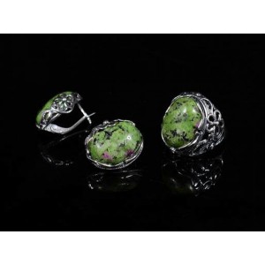 Кольцо и серьги с цоизитом