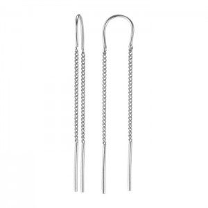 Серьги посеребрение "Ниточки" висячие