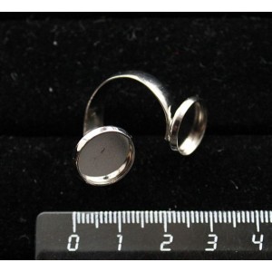 Основа для кольца разъемная (безразмерная), нерж. сталь, 2 сеттинга круг 12мм