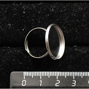 Основа для кольца разъемная (безразмерная), нерж. сталь, сеттинг круг 20мм