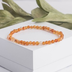 Браслет шар №4 агат оранжевый (тонировка)