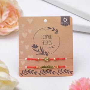 Браслет-оберег In love друзья навсегда, набор 2 штуки, цвет красный (текстиль, бижутерный сплав)