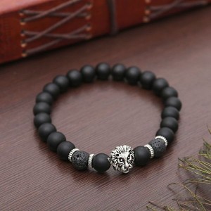 Браслет "Стиль успеха" лев, цвет чёрный (бижутерный сплав)