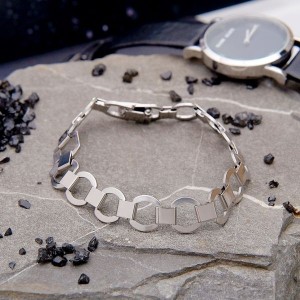 Браслет "Стальной" круглые звенья, цвет серебро (сталь)