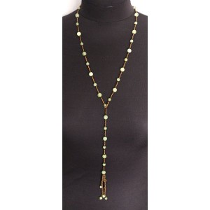 Колье с кисточкой из оникса на петельке, длина регулируется, шарики 8мм, 6мм и бисер