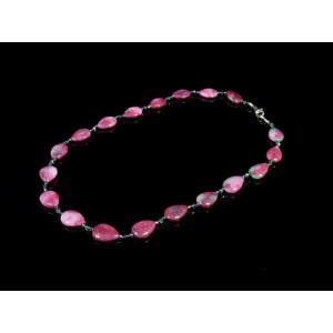 Бусы из кварца тонированного цвет турмалин капля 18х13мм с хрусталем кукуруза 3мм, 50см