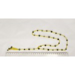 Колье с кисточкой из яшмы зеленой на петельке, длина регулируется, шарики 8мм, 6мм и бисер