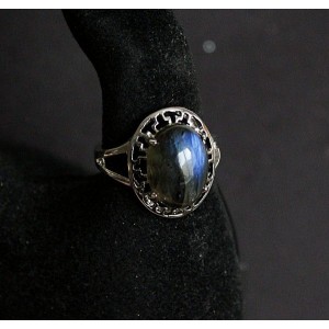 Кольцо с лабрадоритом "греческое", родирование