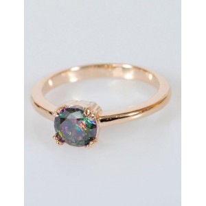 Кольцо с фианитом "мистик", 1 камень