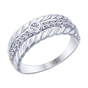 C925 Кольцо 2,51г фианит родирование