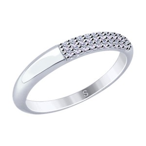 C925 Кольцо 1,45г фианит родирование