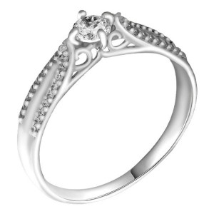 C925 Кольцо 1,51г фианит сваровски родирование