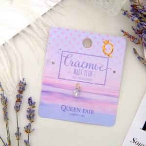 Кулон "На леске" кристаллик, цвет белый, цвет золотистый, 30 см (стразы, леска, бижутерный сплав)