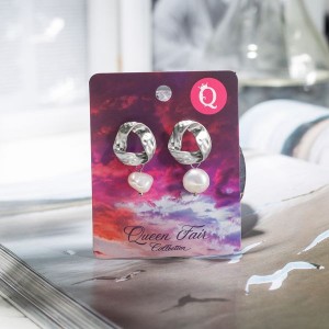 Серьги с жемчугом "Эксклюзив" барокко, капелька, цвет белый в матовом серебре Серьги с жемчугом "Эксклюзив" барокко, капелька, цвет белый в матовом серебре